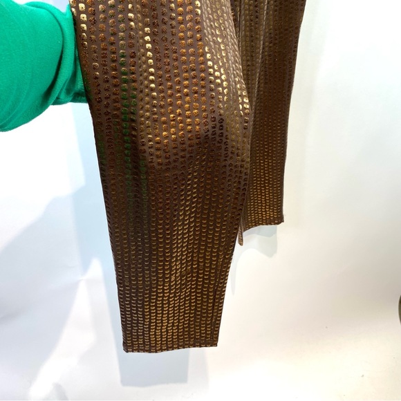 Antthony Original Womens Pants Brown Copper Metallic Reptile Pull On Sz L NWT - Picture 2 of 9